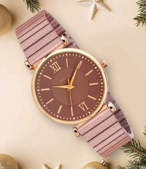 MF M3 Trader Brown Women Round Dial Stainless Steel Watch